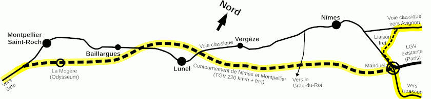Itinéraire du fret via le
        CNM